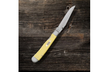 Image of Case Kickstart TrapperLock Folding Knife, 4.13 in, Tru-Sharp Surgical Steel, Yellow Synthetic Handle, 81094