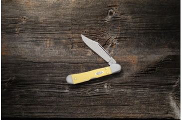 Image of Case Mini CopperLock Folding Knife, 3.63 in, Chrome Vanadium Steel, Yellow Synthetic Handle, 30116