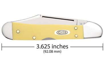 Image of Case Mini CopperLock Folding Knife, 3.63 in, Chrome Vanadium Steel, Yellow Synthetic Handle, 30116