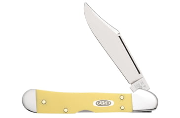 Image of Case Mini CopperLock Folding Knife, 3.63 in, Chrome Vanadium Steel, Yellow Synthetic Handle, 30116
