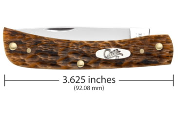 Image of Case Sod Buster Jr Folding Knife, 3.63 in, Chrome Vanadium Steel, Amber Bone Peach Seed Jig Handle, 30092