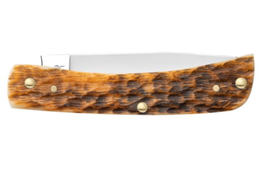 Image of Case Sod Buster Jr Folding Knife, 3.63 in, Chrome Vanadium Steel, Amber Bone Peach Seed Jig Handle, 30092