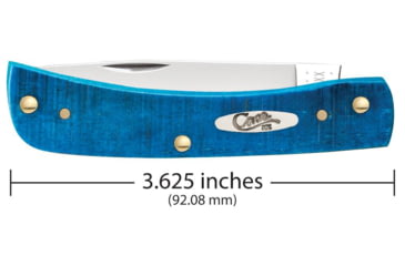 Image of Case Sod Buster Jr Folding Knife, 3.63 in, Tru-Sharp Surgical Steel, Caribbean Blue Bone Sawcut Jig Handle, 25590