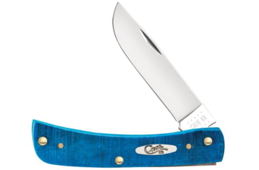 Image of Case Sod Buster Jr Folding Knife, 3.63 in, Tru-Sharp Surgical Steel, Caribbean Blue Bone Sawcut Jig Handle, 25590