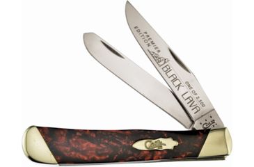 Image of Case Trapper Black Lava Folding Knife,Stainless Steel,Clip and Spey,Black Lava,Corelon Handle CAS9254BKL