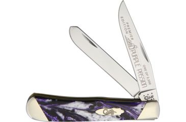 Image of Case Trapper Purple Passion Folding Knife,Stainless Steel,Clip and Spey,Purple Passion,Corelon Handle CAS9254PP