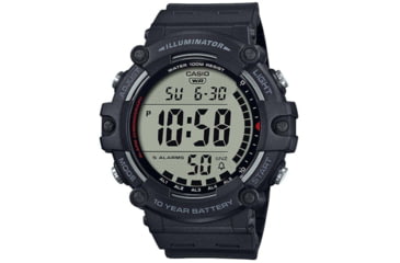 Image of Casio Outdoor Classic 10-Year Battery Digital Watch w/Resin Strap - Mens, Black, One Size, AE1500WH-1AV