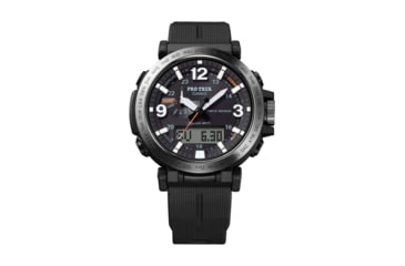 Image of Casio Outdoor Pro Trek Solar Powered Triple Sensor Word Time Watches w/Biomas Plastic Case and Strap - Mens, Black, One Size, PRW6611Y-1A