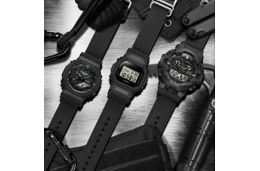 Image of Casio Tactical G-Shock Classic All Black Design Watch w/ECO-Friendly Cordura Nylon Strap - Mens, One Size, DW-5600BCE-1CR