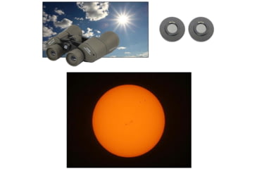 Image of Cassini 12 x 50mm Porro Prism Binoculars w/ Solar Filter Caps, Gray, C-1250SF