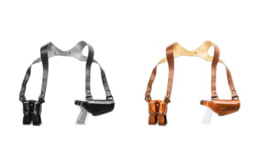 Image of Cebeci Arms Glock Leather Horizontal Shoulder Holster LHS 21020, Black, Tan