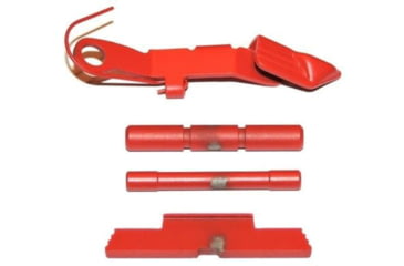 Image of Centennial Defense Systems Extended Control Kit w/Serrated Mag Release for Gen 1-3 Glock 9mm, .40S&W, .357SIG, 2 Pins, Red, 40116