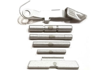 Image of Centennial Defense Systems Extended Control Kit w/Serrated Mag Release for Gen 4 Glock 9mm, .40S&W, .357SIG, 4 Pins, Satin Aluminum, 40123