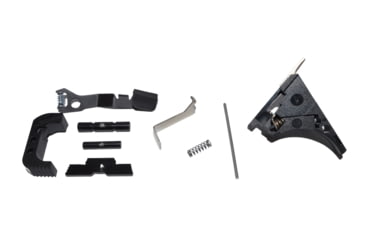Image of Centennial Defense Systems Glock 43 Lower Parts Kit, Serrated, 5lb Mag Catch Spring, Factory Trigger Spring Weight, Black, LPK-EXT-MOD46
