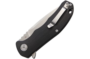 Image of CH Knives Linerlock Folding Knife, 3.5in Stonewash D2 Tool Steel Blade, Black G10 Handle, Pocket Clip, CH3504-BK