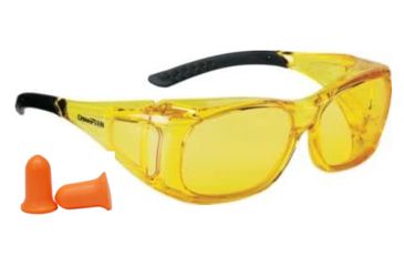 Image of Champion Traps and Targets Overspec Ballstic Glasses and Plugs, Amber, 40711