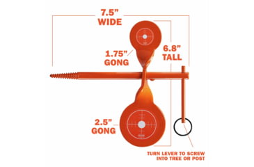 Image of Champion Traps and Targets Rimfire Screw-In Double Gong Spinner Steel Target, Orange, Small, 40879