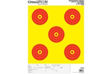 Image of Champion Shotkeeper Targets, Yellow/Red 5-Bullseye, Large - 12 Pack - 45563 