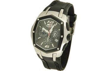 Image of Chronotech Deluxe Sporty Men's Watch - Black Band, Silver/Black Face Ct.7931m/02