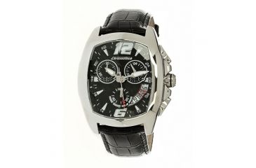 Image of Chronotech Stone Cut  Watch - Black Band, Silver/Black Face Ct.7138m/02