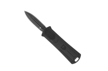 Image of CobraTec Knives California 952 OTF Knife, 1.75in, Stonewashed D2 Steel, Non-Serrated Dagger Blade, Black Handle, 952BLKDAGNS