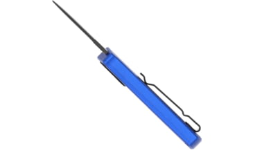 Image of CobraTec Knives California 952 OTF Knife, 1.75in, Stonewashed D2 Steel, Non-Serrated Drop Blade, Blue Handle, CALI952BLUDNS