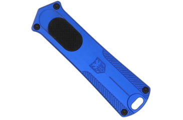 Image of CobraTec Knives California 952 OTF Knife, 1.75in, Stonewashed D2 Steel, Non-Serrated Drop Blade, Blue Handle, CALI952BLUDNS