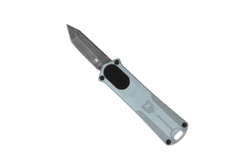 Image of CobraTec Knives California 952 OTF Knife, 1.75in, Stonewashed D2 Steel, Non-Serrated Tanto Blade, Grey Handle, CALI952GRYTNS