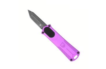 Image of CobraTec Knives California 952 OTF Knife, 1.75in, Stonewashed D2 Steel, Non-Serrated Tanto Blade, Purple Handle, CALI952PURTNS