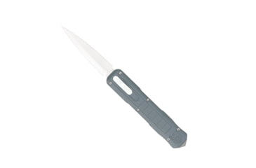 Image of CobraTec Knives Raptor OTF Knife, 3.13in, D2 Steel, Dagger Non-Serrated, Grey Handle, CTRPTGYDAGNS