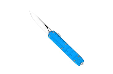 Image of CobraTec Knives Small Enforcer OTF Knife, 2.25in, M390 Drop Non-Serrated, Blue Handle, SCTEBLUM390DNS