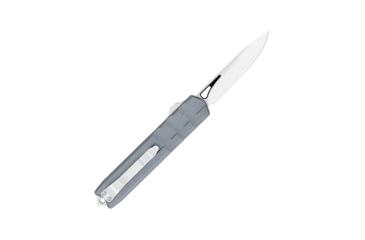 Image of CobraTec Knives Small Enforcer OTF Knife, 2.25in, M390 Drop Non-Serrated, Grey Handle, SCTEGRYM390DNS
