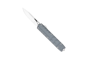 Image of CobraTec Knives Small Enforcer OTF Knife, 2.25in, M390 Drop Non-Serrated, Grey Handle, SCTEGRYM390DNS