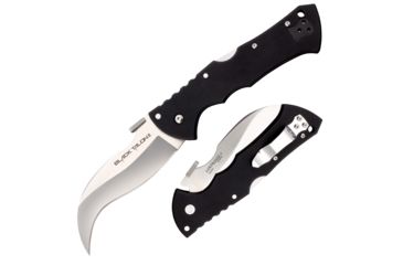 Image of Cold Steel Black Talon Folder Plain Edge Folding Knife, 4in, Carpenter CTS XHP Alloy Blade, Black Long G-10 Handle, CS-22B