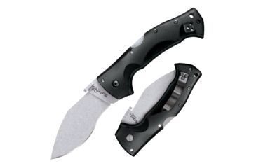 Image of Cold Steel Rajah III Folding Knife, 3.5in Plain Carpenter CTS BD1 Alloy w/Stonewash Finish, Black Griv-Ex Handle, CS-62KGCM