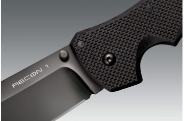 Image of Cold Steel Recon 1 Folding Knife, 4in Clip Point Plain Carpenters CTS-XHP Alloy w/ DLC Coating, Black G10 Handle, CS-27TLCC