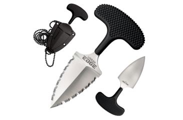 Image of Cold Steel Urban Edge Fixed Blade Knife, 2.5in Serrated Japanese AUS 8A Stainless, Black Kray-Ex Handle, CS-43XLSS