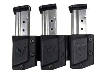 Image of Comp-Tac Tri Mag Pouch, Standard, Size 23 - HK P30, P30L, VP9, VP40, P2000, P2000SK, UPS 9/40 Steel, Left Side Carry/Right Hand Shooter, Black, Mag Size 23, C62523000LBKN