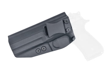 Image of Rounded IWB KYDEX Holster, Beretta 92 Compact, Left Hand, Black, BTA-92CMPCT-BK-LH-VAR