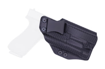 Image of Rounded IWB KYDEX Holster, Glock 17 19 19X 22 23 31 32 34 35 45 Gen 1-5 with TLR-1, Right Hand, Carbon Fiber Black, GLK-1917TLR1-CF-RH-VAR