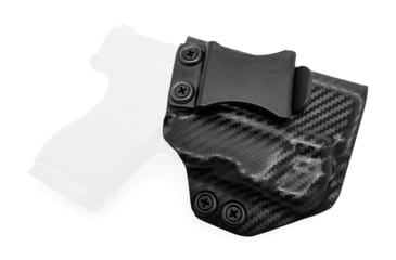 Image of Rounded IWB KYDEX Holster, Glock 43/43X w/ TLR-6, Right Hand, Carbon Fiber, GLK-G43TLR6-CF-RH-VAR