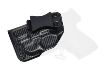 Image of Rounded IWB KYDEX Holster, S&amp;W M&amp;P SHIELD 9MM/40SW w/GREEN Crimson Trace, LG-489G, LH, Carbon Fiber Black, SWN-SHIELDCTCGRN-CF-LH-VAR
