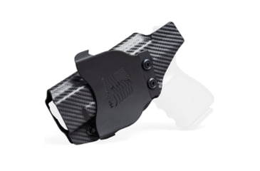Image of Rounded OWB KYDEX Paddle Holster, Glock 43/43X w/ TLR-6, Right Hand, Black, GLK-G43TLR6-BK-RH-OWBPDL