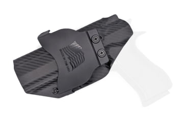 Image of Rounded OWB KYDEX Paddle Holster, IWI Jericho 941 F9 Full, Steel Frame, RH, Carbon Fiber, JRO-941STEELFS-CF-RH-OWBPDL