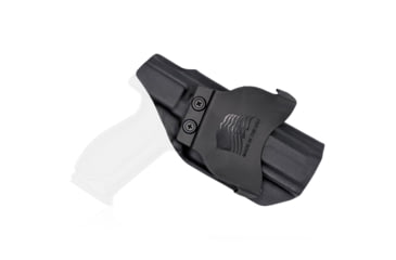 Image of Rounded OWB KYDEX Paddle Holster, Ruger American Full Size, Left Hand, Black, RGR-AMRCNFS9-BK-LH-OWBPDL