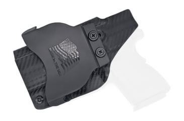 Image of Rounded OWB KYDEX Paddle Holster, Springfield XD 3in Sub-Compact, Left Hand, Carbon Fiber, SFA-XD3SUB-CF-LH-OWBPDL