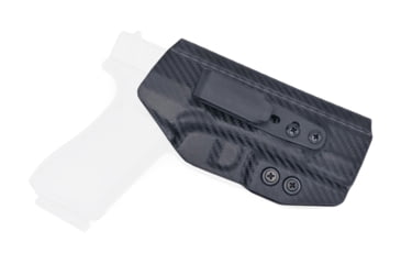 Image of Rounded Tuckable IWB KYDEX Holster, Glock 20/21, RMR Cut, Right Hand, Carbon Fiber, GLK-2021-CF-RH-TUCK-RMR