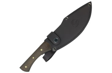 Image of Condor Tool and Knife Knulujulu Knife, 11.5in Overall, 6.25in 440C SS Blade, Brown Wood Handle, Black Leather Sheath, CTK5003-6.6