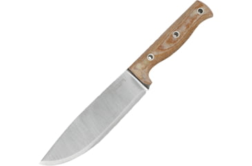 Image of Condor Tool and Knife Low Drag Knife, 11.5in Overall, 6.5in Satin 1075Hc Steel Blade, Natural Canvas Micarta Handle, Brown Leather Sheath, CTK2814-6.5HC