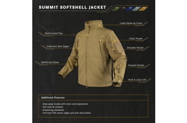 Image of Condor Outdoor Summit Softshell Jacket, Coyote Brown, 4XL, 602-498-4XL
